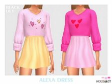 Sims 4 Dress Clothes Mod: Alexa Dress (Featured)