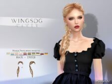 Sims 4 Female Mod: Wings EF0528 Double Twists Braid Hairstyle (Featured)