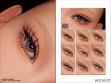 Sims 4 Female Makeup Mod: Maxis Match 2D Eyelashes N103 (Featured)