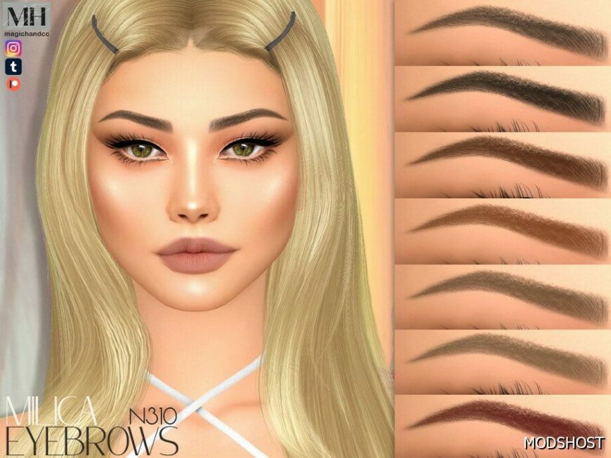 Sims 4 Eyebrows Hair Mod: Milica Eyebrows N310 (Featured)