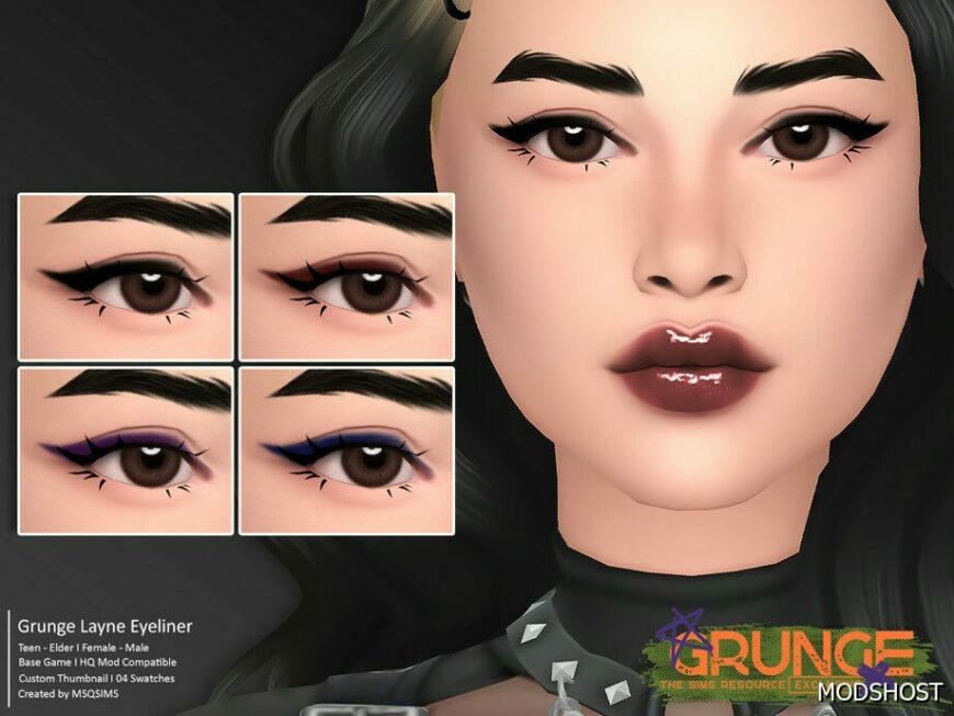 Sims 4 Eyeliner Makeup Mod: Layne Eyeliner (Featured)