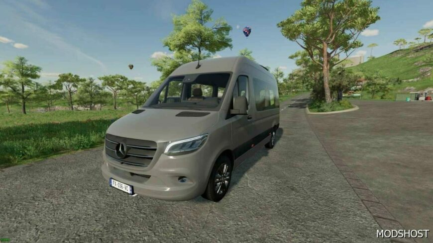 FS22 Mercedes-Benz Vehicle Mod: Sprinter Tourer Catteau Voyages V1.1 (Featured)