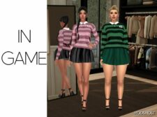 Sims 4 Elder Clothes Mod: Clara – High School Uniform (Featured)