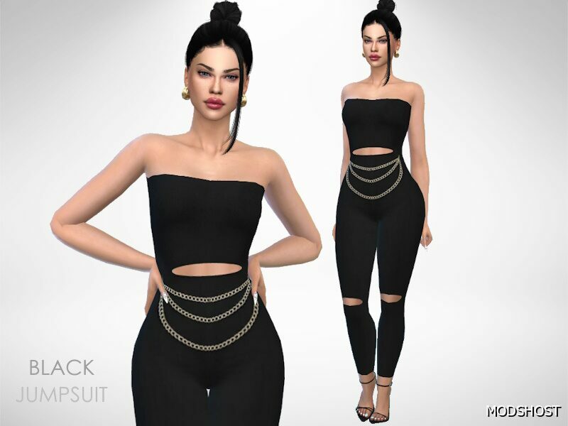 Sims 4 Everyday Clothing Mod: Black Jumpsuit (Featured)