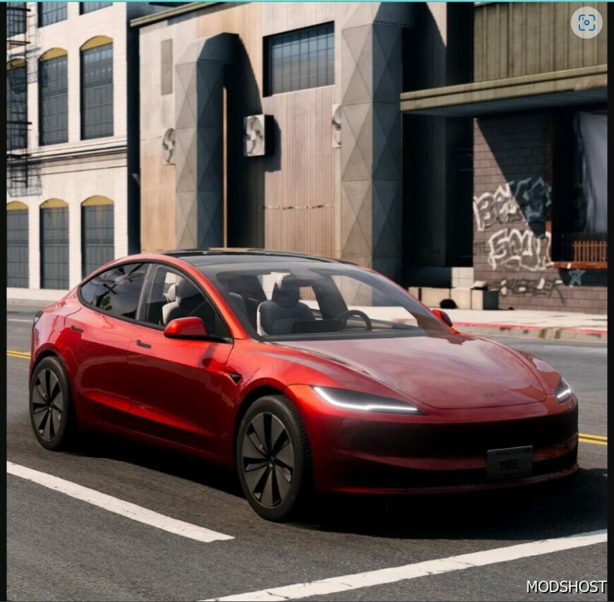 BeamNG Tesla Car Mod: Model 3 2024 V2 0.32 (Featured)