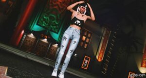 GTA 5 Player Mod: Chrome Hearts Jeans for MP Female V1.1 (Featured)