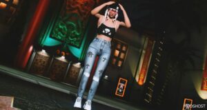 GTA 5 Player Mod: Chrome Hearts Jeans for MP Female V1.1 (Image #2)