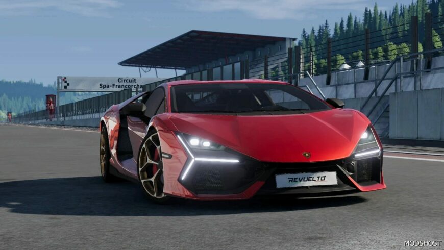 BeamNG Lamborghini Car Mod: 2023 Lamborghini Revuelto V1.1 Update 0.32 (Featured)