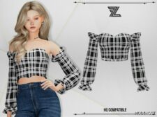 Sims 4 Female Clothes Mod: Caroline TOP (Featured)