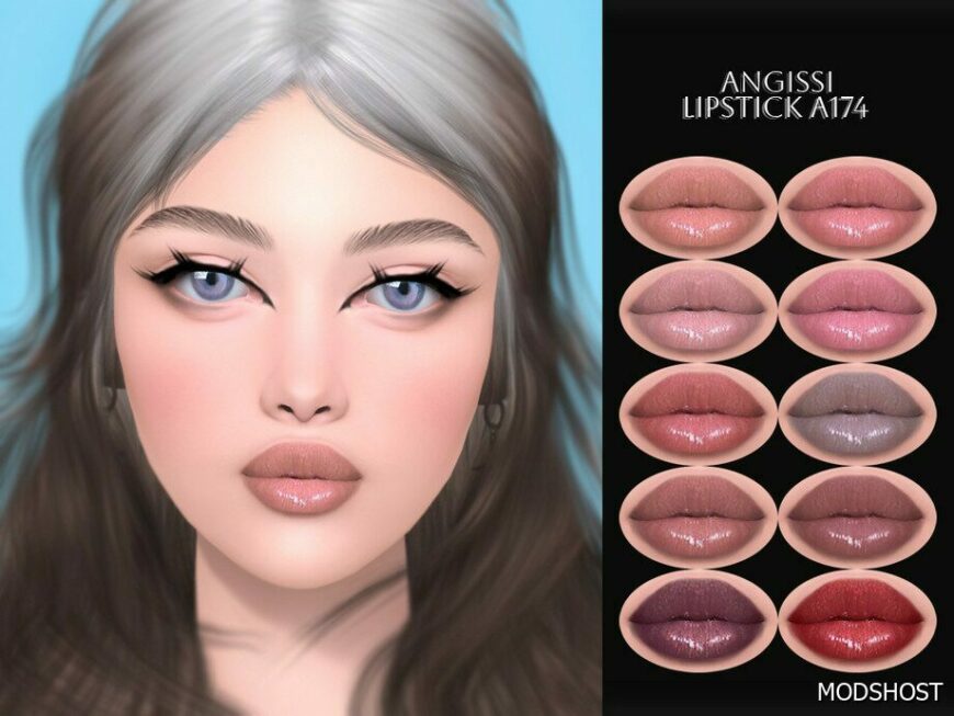 Sims 4 Female Makeup Mod: Lipstick A174 (Featured)