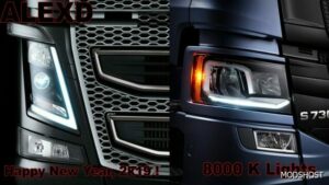 ETS2 Part Mod: Alexd 8000 K Lights 1.50 (Featured)