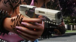 GTA 5 Player Mod: Ghost in The Shell Major’s Thermoptic Pistol (Featured)