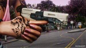 GTA 5 Player Mod: Ghost in The Shell Major’s Thermoptic Pistol (Image #5)