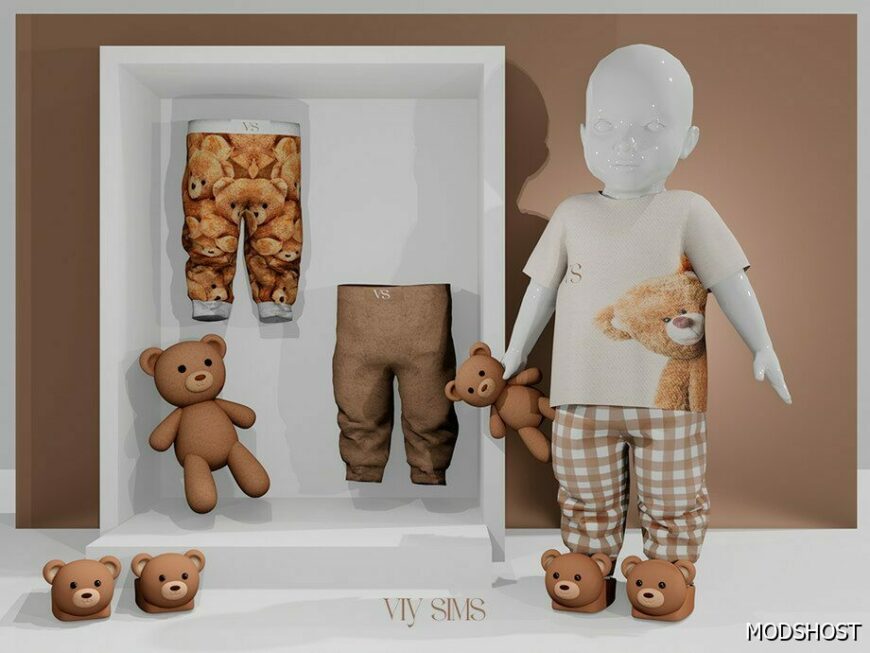 Sims 4 Kid Clothes Mod: Rosier Collection – Bear Pants (Featured)