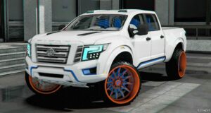 GTA 5 Nissan Vehicle Mod: 2018 Nissan Titan Custom Lifted on Offroad Forgiatos (Featured)