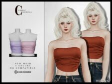 Sims 4 Female Clothes Mod: Crop TOP T-608 (Image #2)