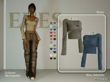 Sims 4 Teen Clothes Mod: Elvira TOP (Featured)