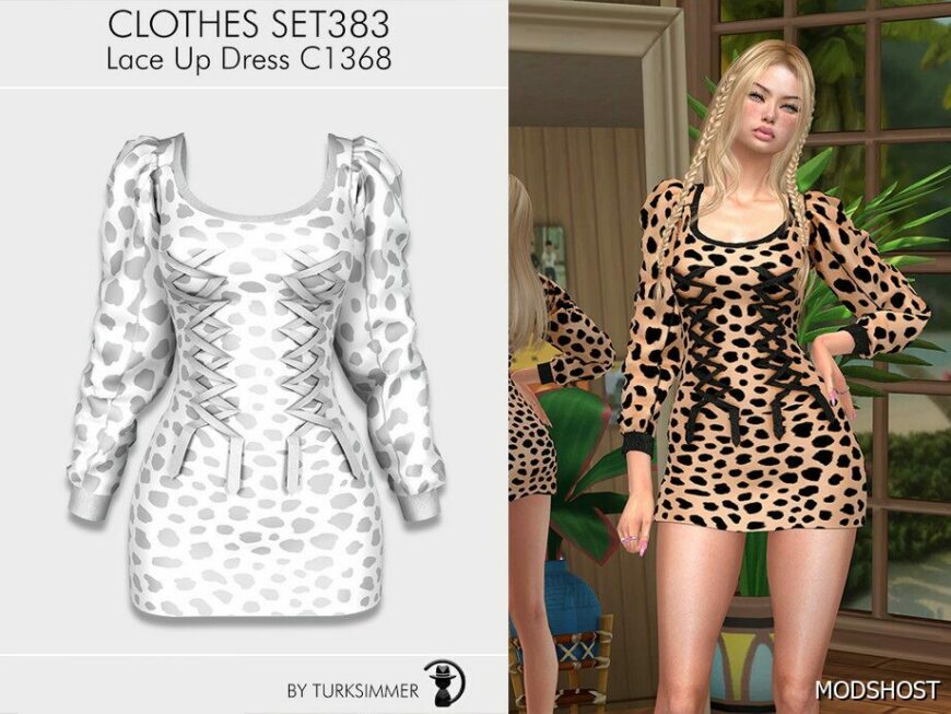 Sims 4 Female Clothes Mod: Lace up SET383 (Featured)