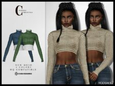 Sims 4 Adult Clothes Mod: Sweater T-610 (Image #2)