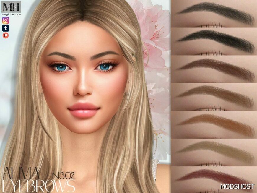 Sims 4 Eyebrows Hair Mod: Patreon Alivia Eyebrows N302 (Featured)