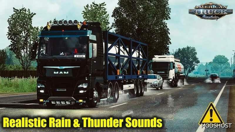 ATS Realistic Mod: Water & Rain & Thunder Sounds V5.8 1.50 (Featured)