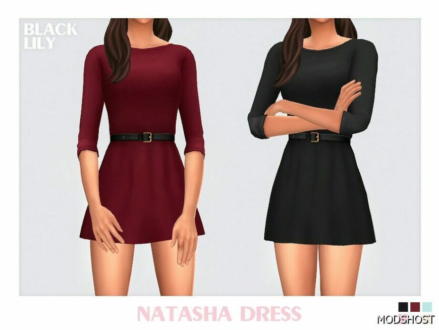 Sims 4 Dress Clothes Mod: Natasha Dress (Featured)