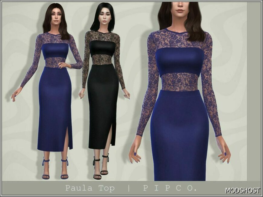 Sims 4 Party Clothes Mod: Paula TOP. (Featured)