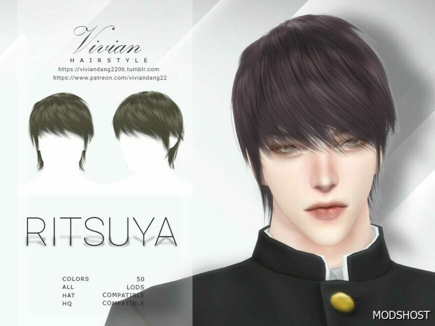 Sims 4 Male Mod: Ritsuya – Hairstyle (Featured)