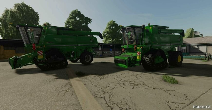 FS22 John Deere Combine Mod: S690I & 9880I STS EU Grey Edition Camso V2.0 (Featured)