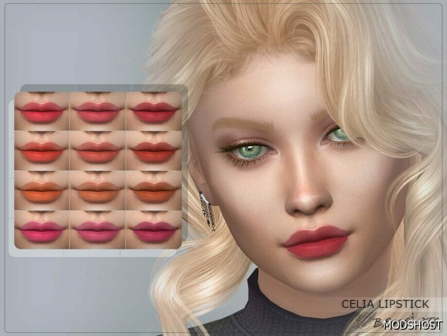 Sims 4 Female Makeup Mod: Celia Lipstick (HQ) (Featured)