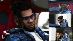 GTA 5 Player Mod: Retexture Long Dreads 4 Different Colors (Image #2)