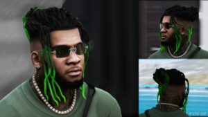 GTA 5 Player Mod: Retexture Long Dreads 4 Different Colors (Image #4)