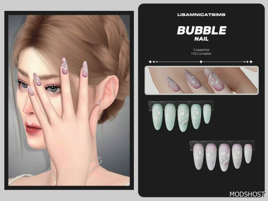 Sims 4 Accessory Mod: Bubble Nail (Featured)