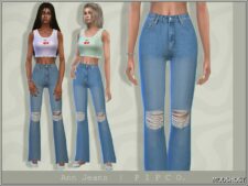 Sims 4 Jeans Clothes Mod: ANN Jeans (Bootcut). (Featured)