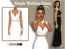 Sims 4 Female Clothing Mod: Simple Wedding Gown (Featured)