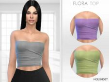 Sims 4 Female Clothes Mod: Flora TOP (Featured)