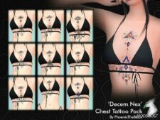 Sims 4 Mod: Decem NEX Chest Tattoo Pack (Featured)