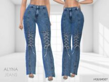 Sims 4 Female Clothes Mod: Alyna Jeans (Featured)