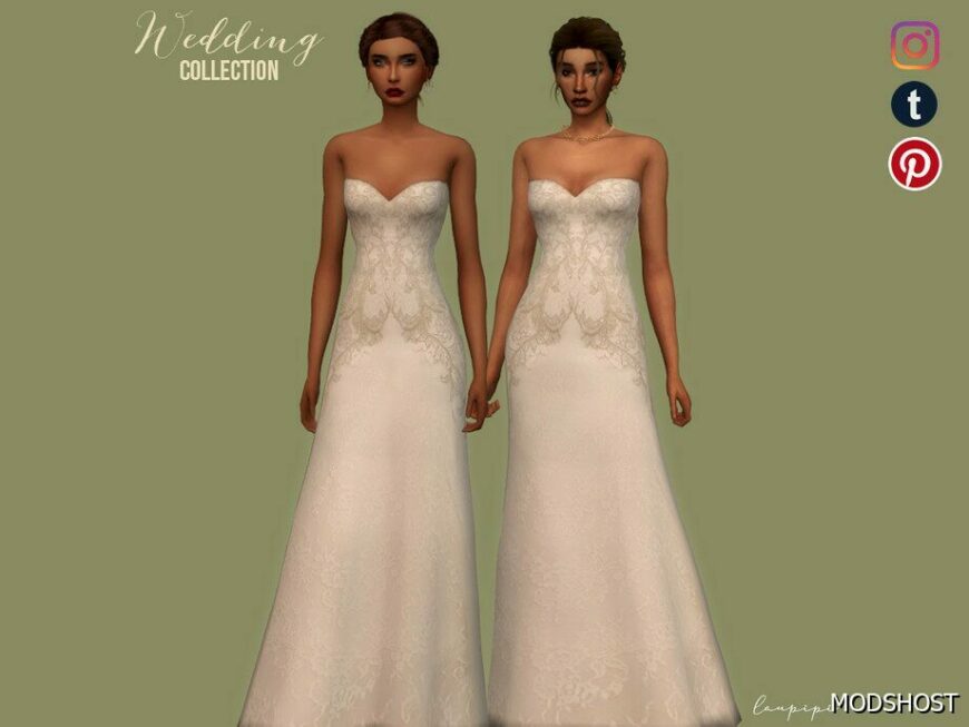 Sims 4 Adult Clothes Mod: Wedding Dress – MDR70 (Featured)