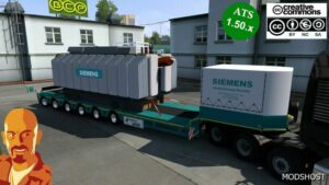 ETS2 Mod: 95TN Siemens Transformator Trailer 1.50 (Featured)