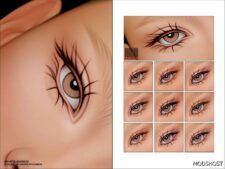 Sims 4 Female Makeup Mod: Maxis Match 2D Eyelashes N108 (Featured)