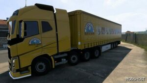 ETS2 Krone Mod: Skin Truck Volvo FH16 Globetrotter XL 8×4 + Skin Trailer Krone Profiliner (Image #2)