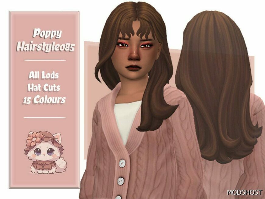 Sims 4 Kid Mod: Poppy Hairstyle (Children) (Featured)