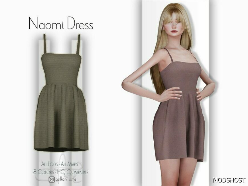 Sims 4 Dress Clothes Mod: Naomi Dress – ACN 437 (Featured)