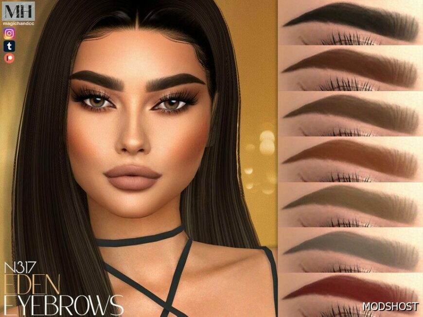 Sims 4 Eyebrows Hair Mod: Eden Eyebrows N317 (Featured)