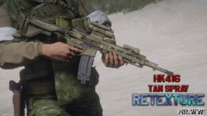 GTA 5 Weapon Mod: HK416 Worn TAN Retexture (Featured)