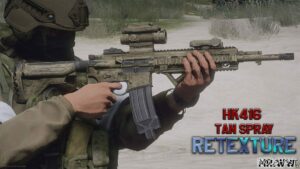 GTA 5 Weapon Mod: HK416 Worn TAN Retexture (Image #3)