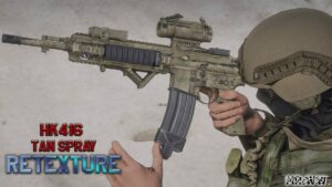 GTA 5 Weapon Mod: HK416 Worn TAN Retexture (Image #4)