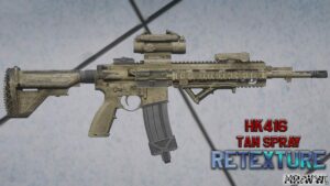 GTA 5 Weapon Mod: HK416 Worn TAN Retexture (Image #5)