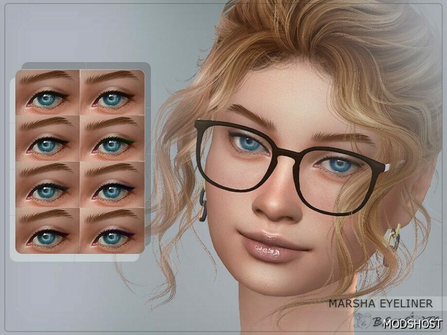 Sims 4 Eyeliner Makeup Mod: Marsha Eyeliner (HQ) (Featured)